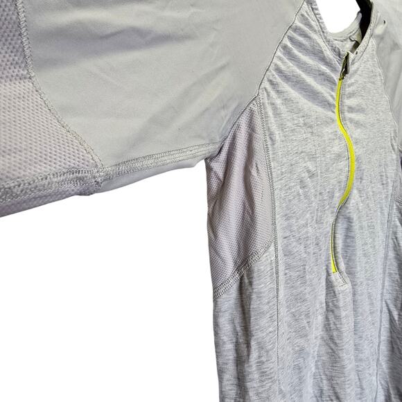 Lululemon Spin City 3/4 Sleeve Top Womens XXS Very Soft Gray Yellow - Picture 4 of 7